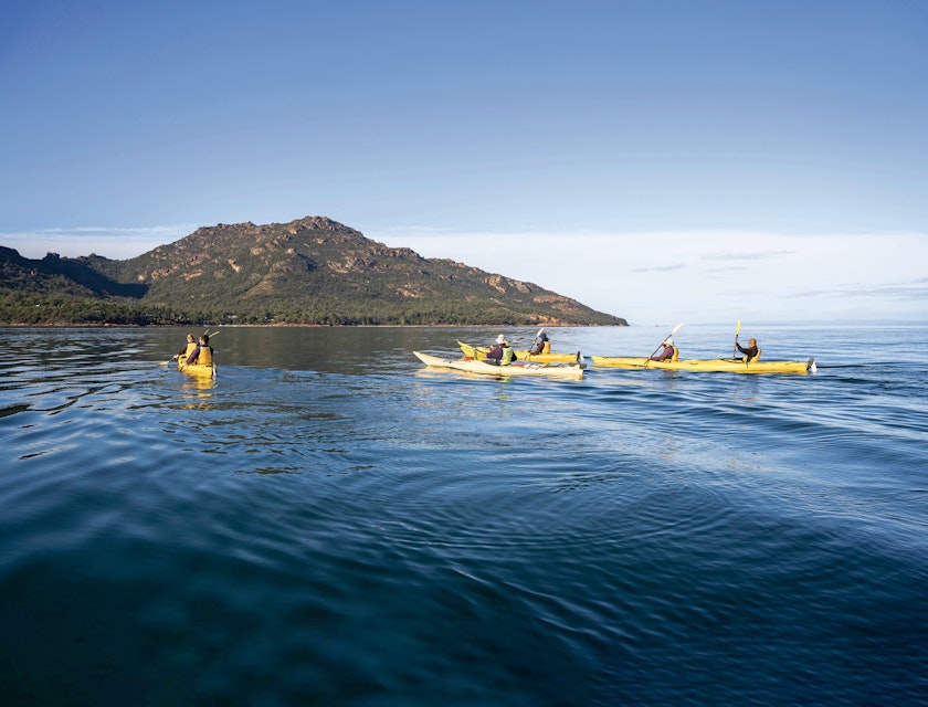 Kayaking from Coles Bay