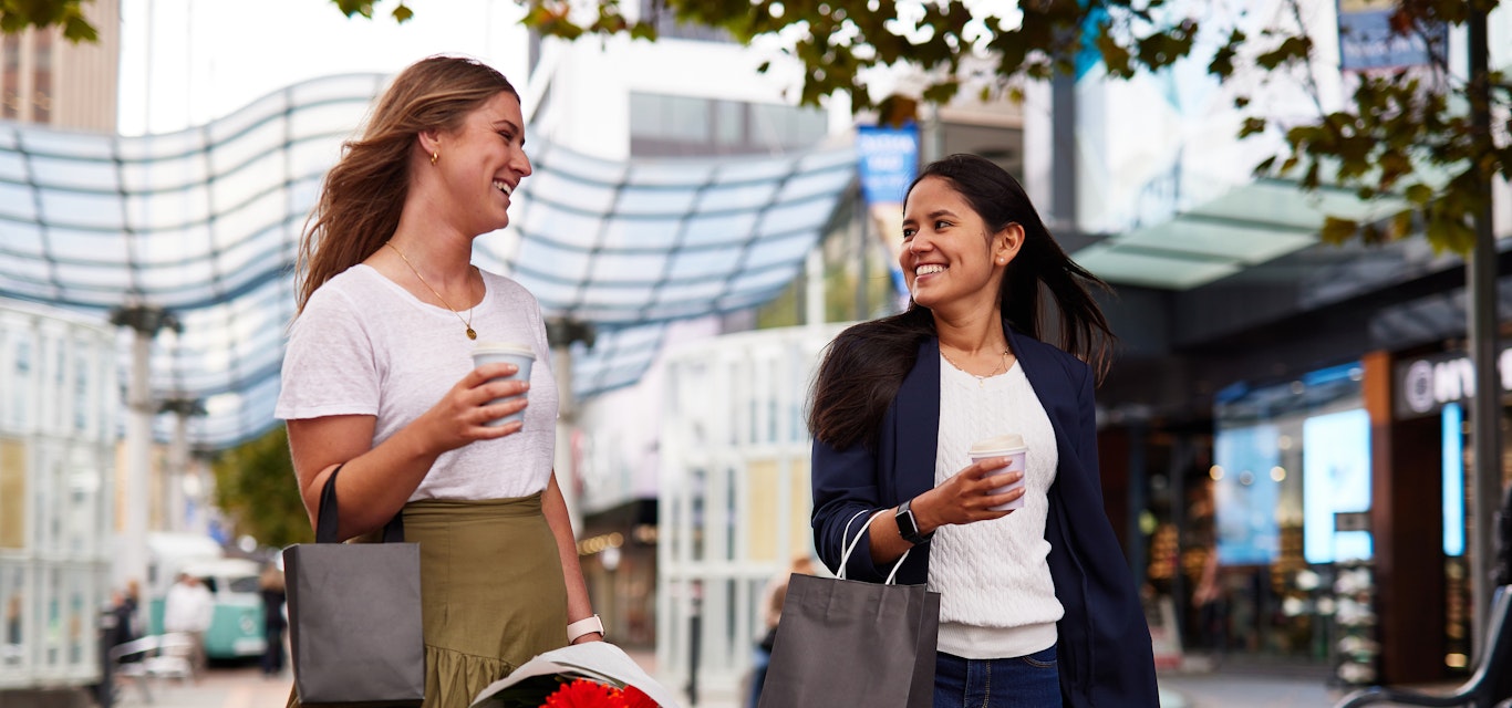 Women shopping with bags