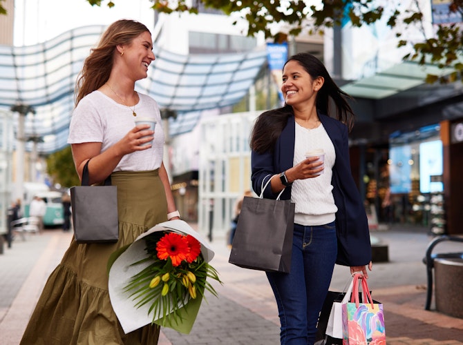 Women shopping with bags