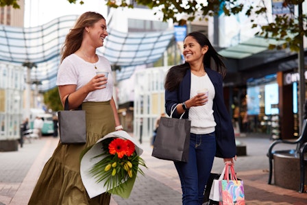 Women shopping with bags