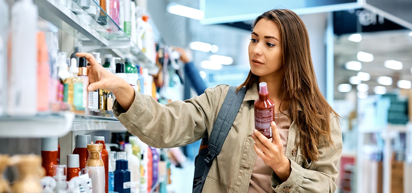 woman shopping for beauty products