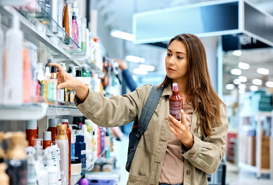 woman shopping for beauty products