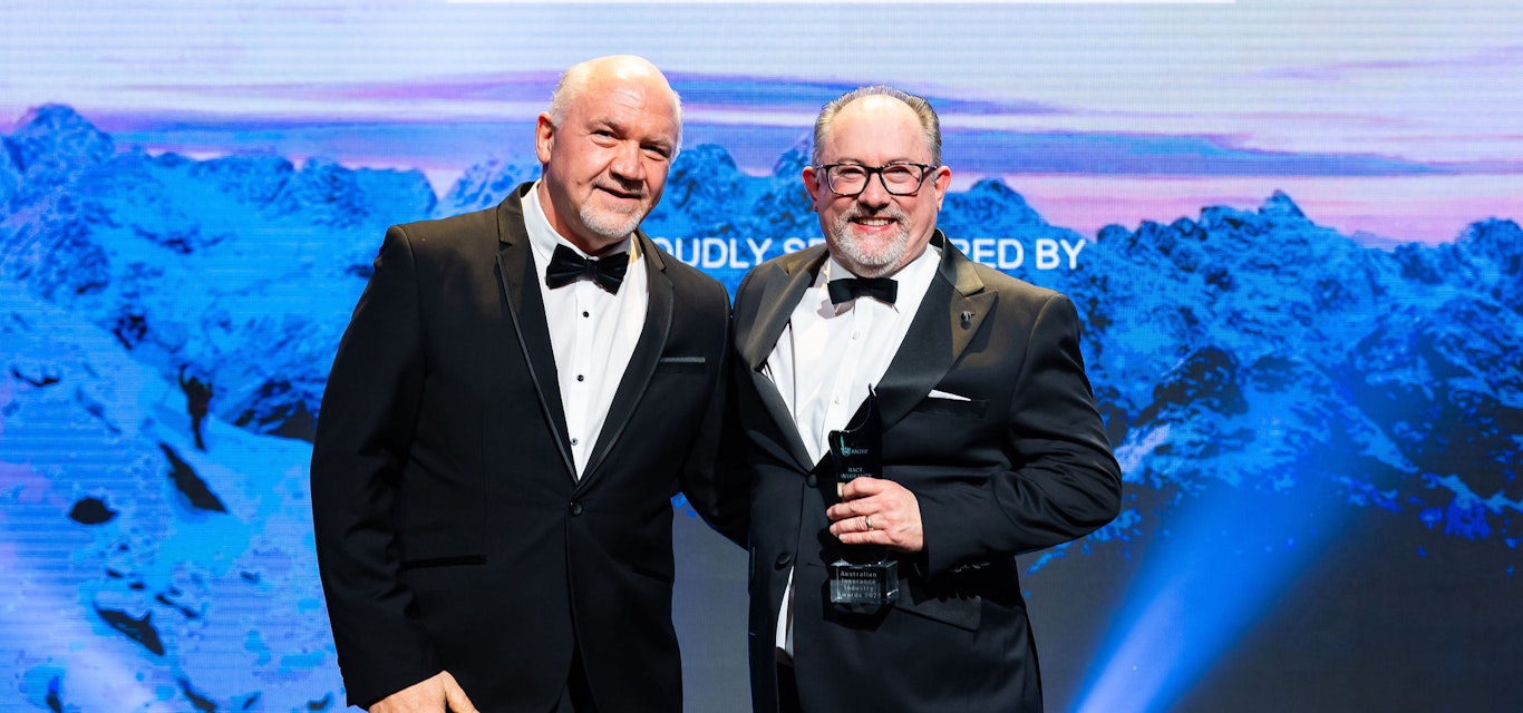 RACT CIO Paul Sofronoff receiving the ANZIIF award