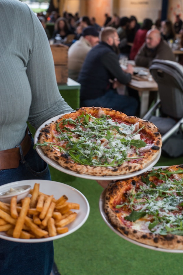 Woodfired pizza at Du Cane Brewery and Dining Hall