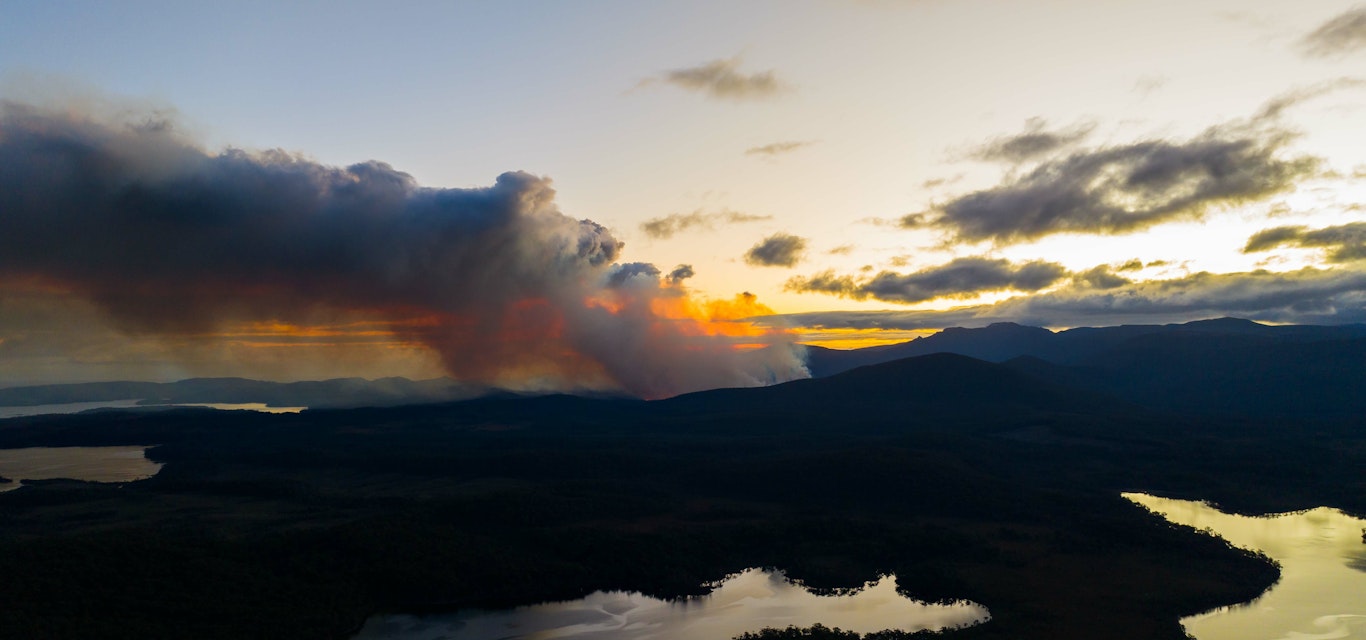 Smoke on the horizon in Tasmania