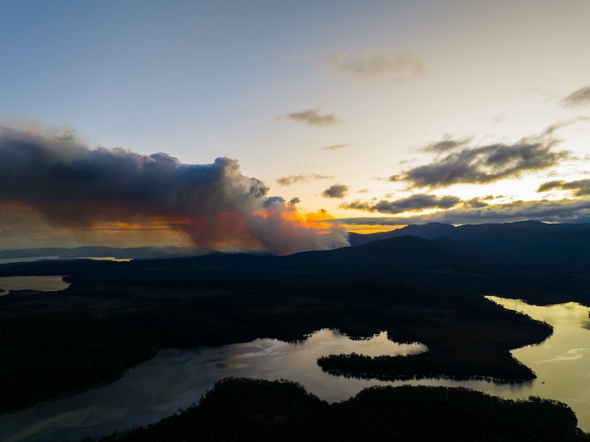 Smoke on the horizon in Tasmania