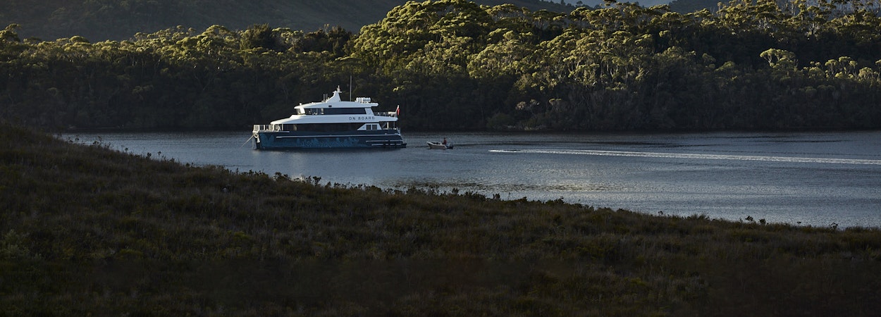 Expedition vessel Odalisque II in Bathurst Harbour