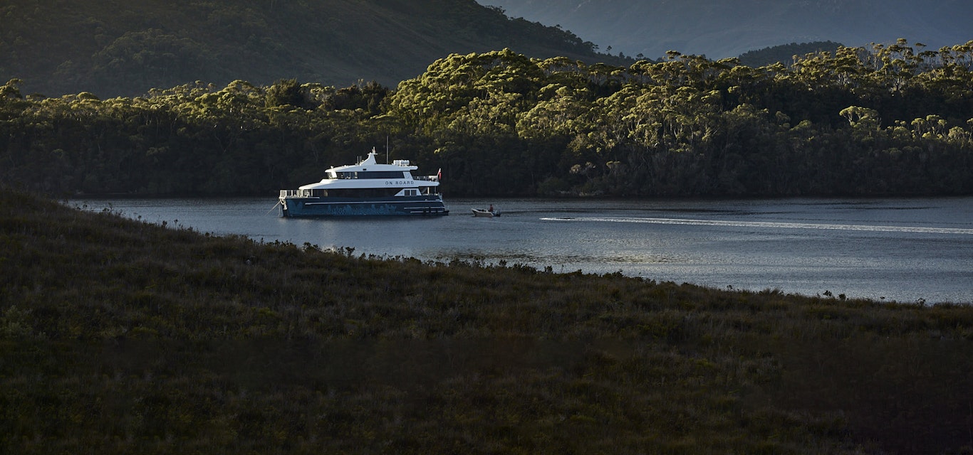 Expedition vessel Odalisque II in Bathurst Harbour Expedition vessel Odalisque II in Bathurst Harbour