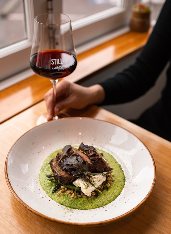 The Stillwater menu features locally grown and sustainably sourced produce