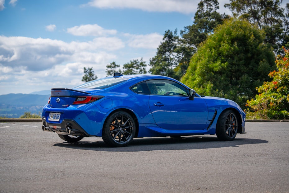 The BRZ’s signature WR  blue coat sparkles in Tassie's winter sun