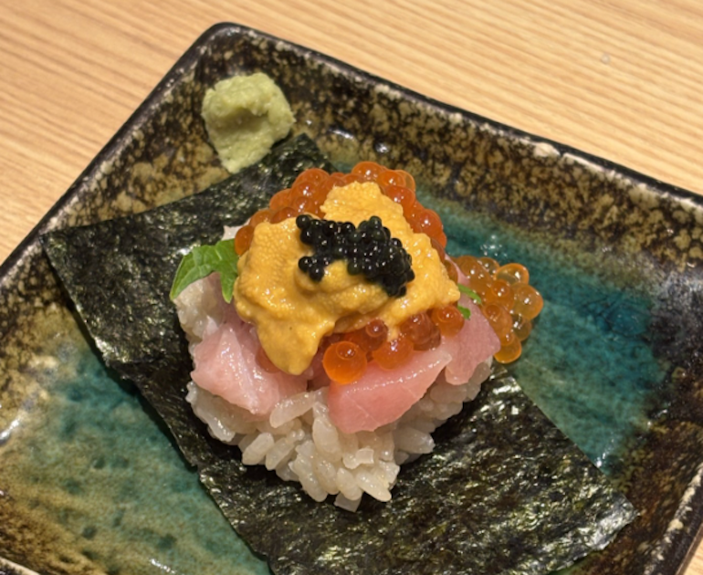 A plate of sushi in Japan