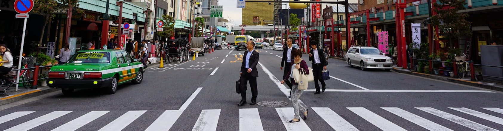 People walking the streets of Japan