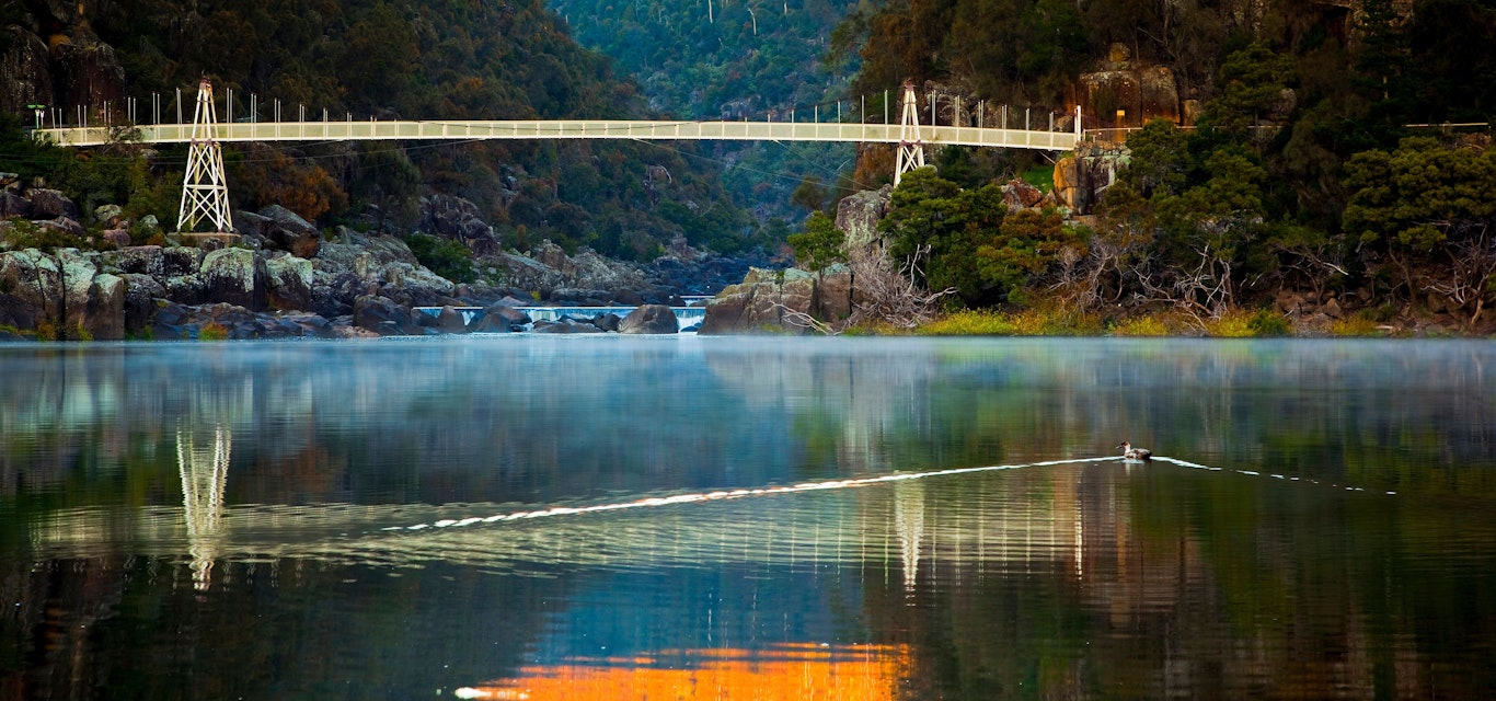 The cool waters of Cataract Gorge in Launceston.