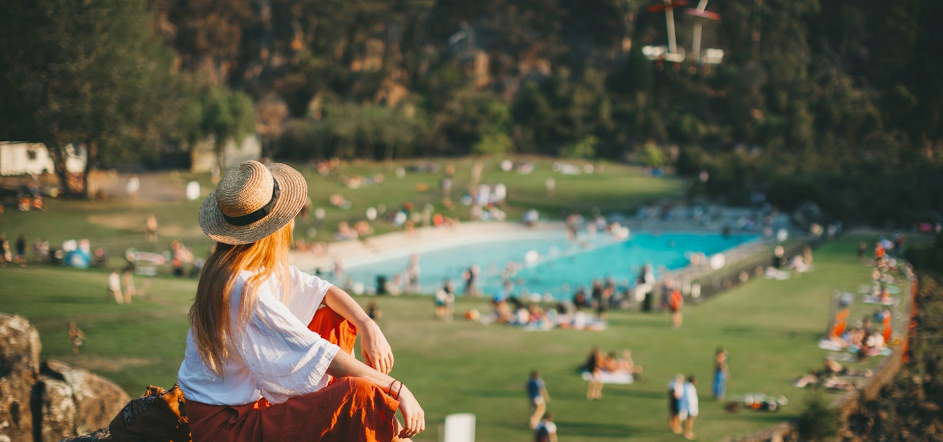 A sunny spot to watch over the pool at Launceston's Cataract Gorge.