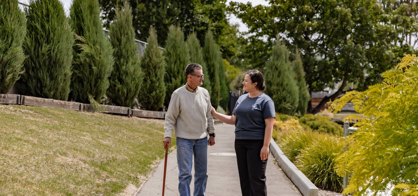 RACT supports a resilient Tasmania A father and adult daughter walk outside
