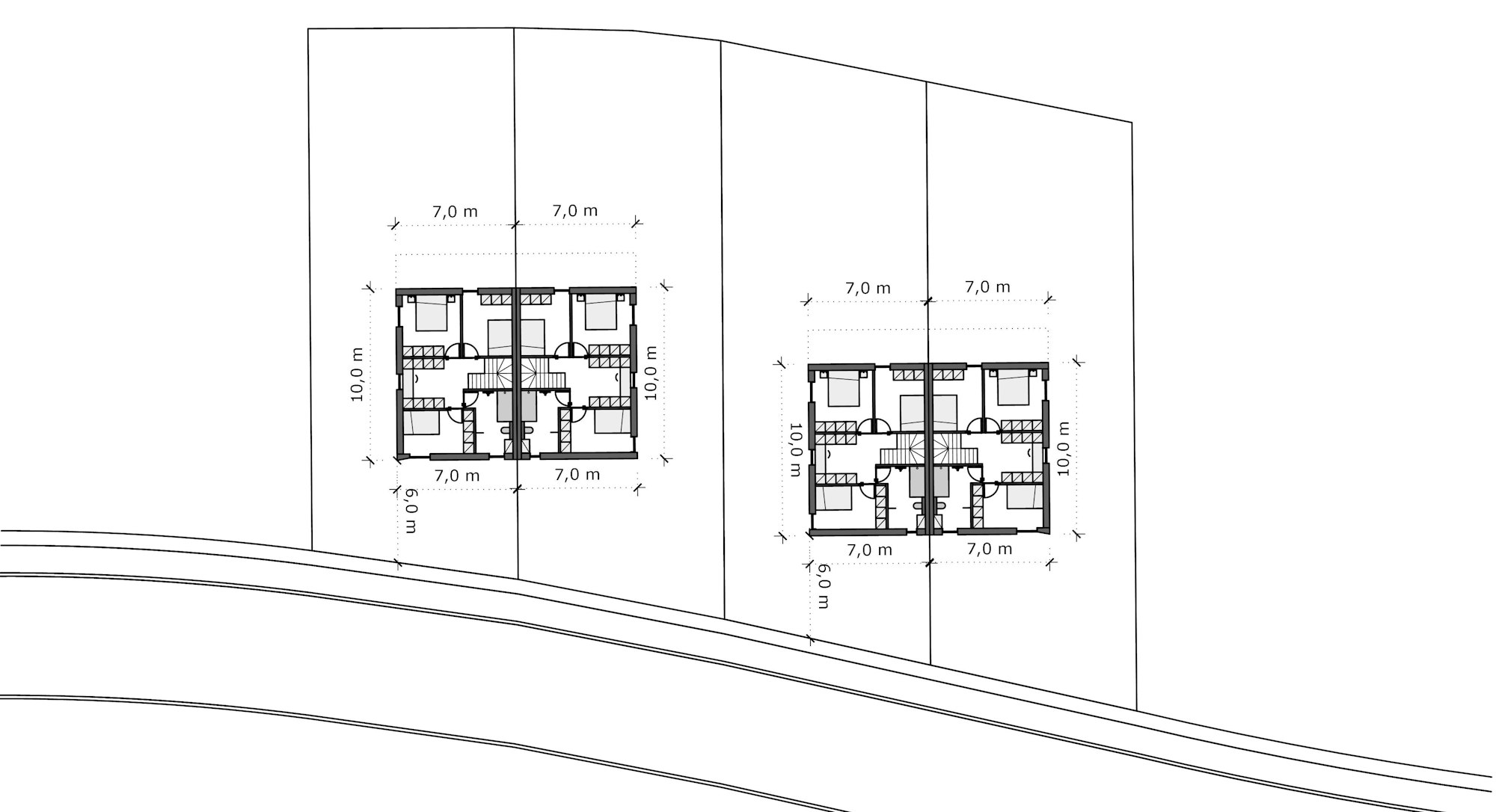 Kastertstraat inplantingsplan verdieping nieuwbouw project Genk