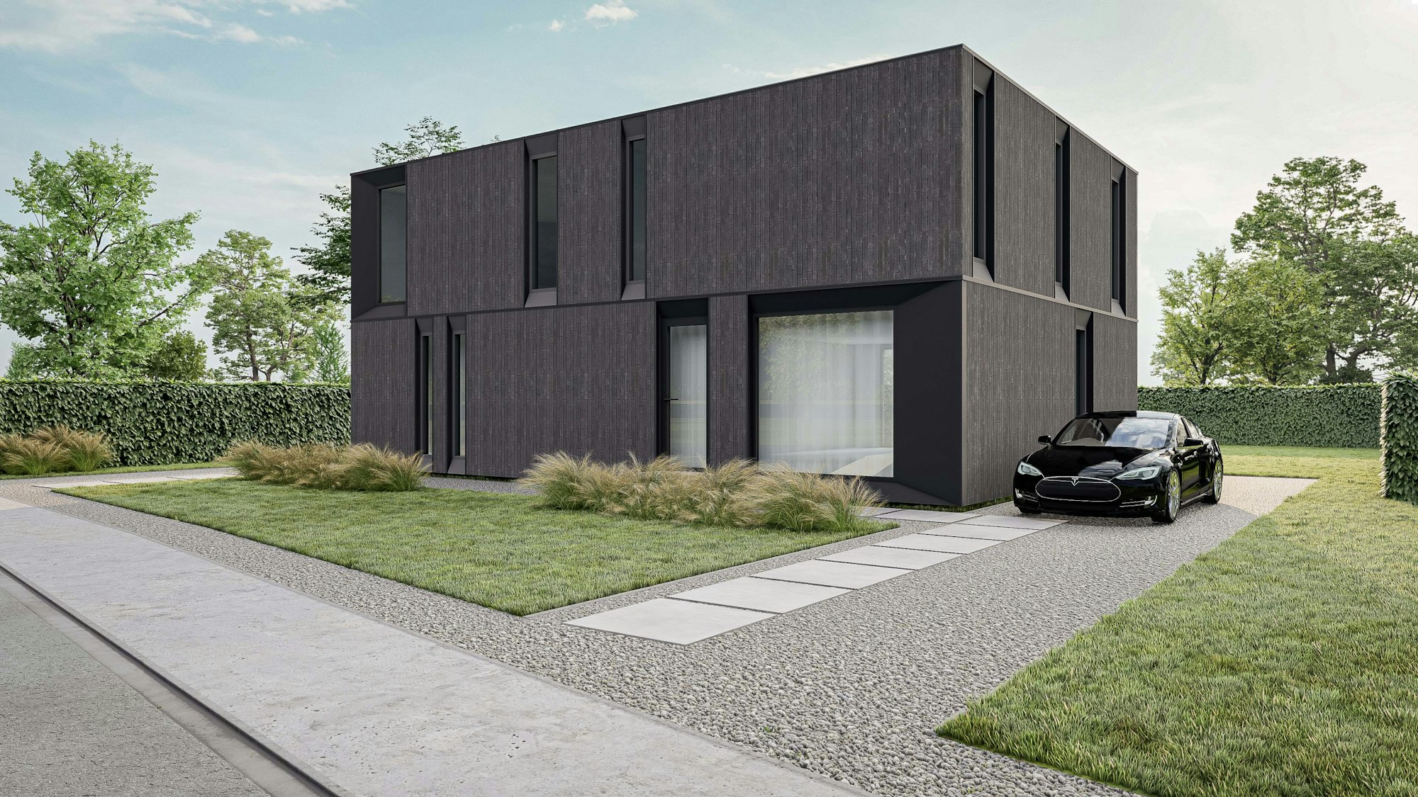 Nieuwbouw houtskelet Genk Kastertstraat woningen 1 en 2