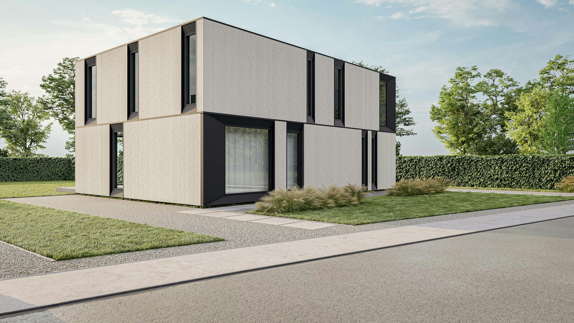 Nieuwbouw houtskelet Genk Kastertstraat woningen 3 en 4