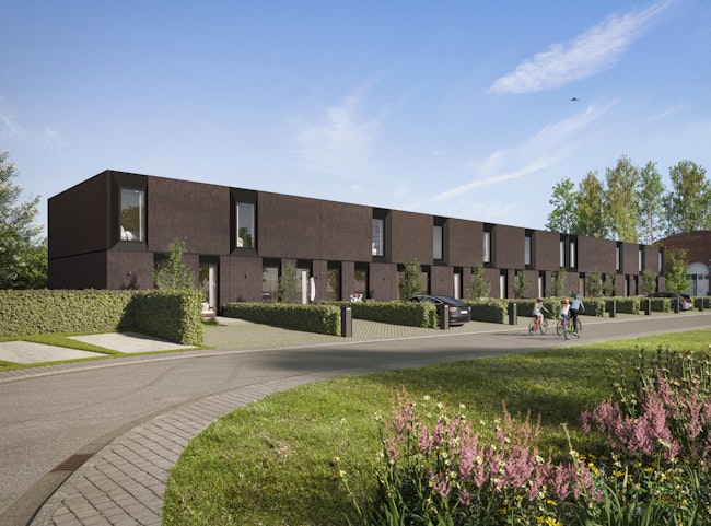 Skilpod nieuwbouw project op de Chocoladefabriek site in Tongeren, energiezuinige gezinswoningen