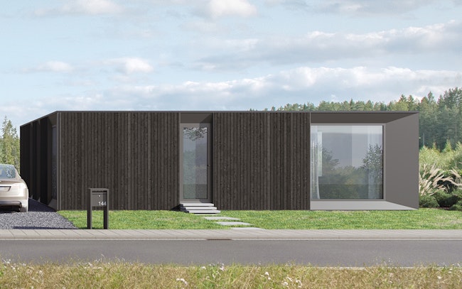 Skilpod #144 — bungalow woning met 4 slaapkamers, modern design met zwart houten exterieur
