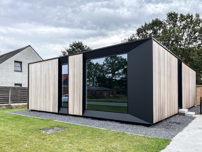 Skilpod #108 — houtskeletbouw bungalow woning met 2 slaapkamers, modern design met natuurhout
