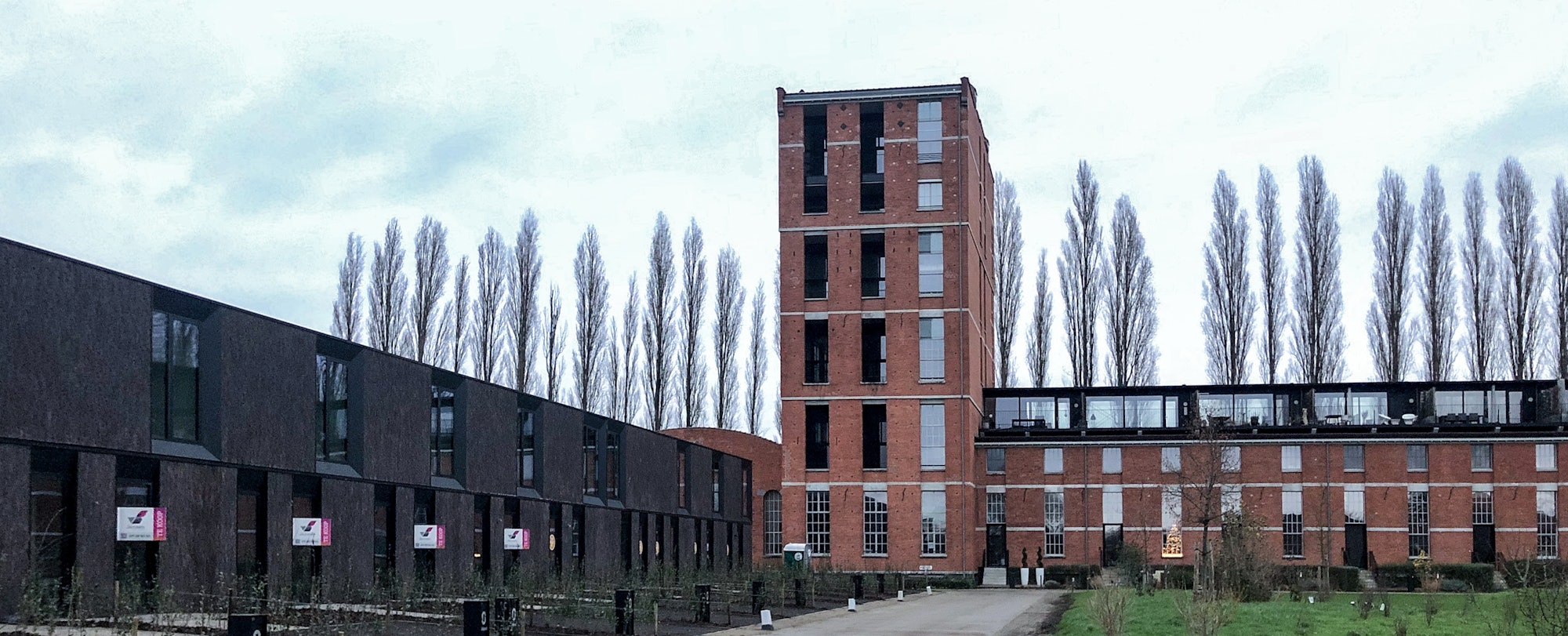 Nieuwbouw houtskelet woningen op de site van de Chocoladefabriek in Tongeren