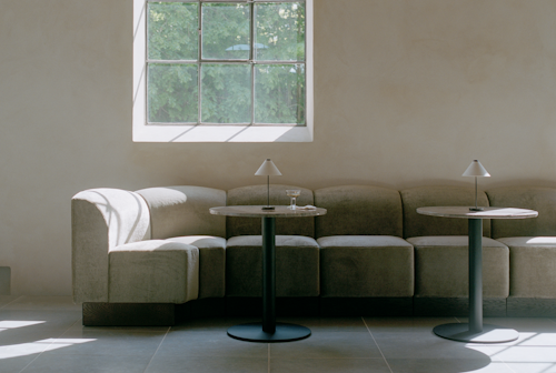 Shore Dining Curved Corner Inward, Plinth, Module 31 by New Works DK