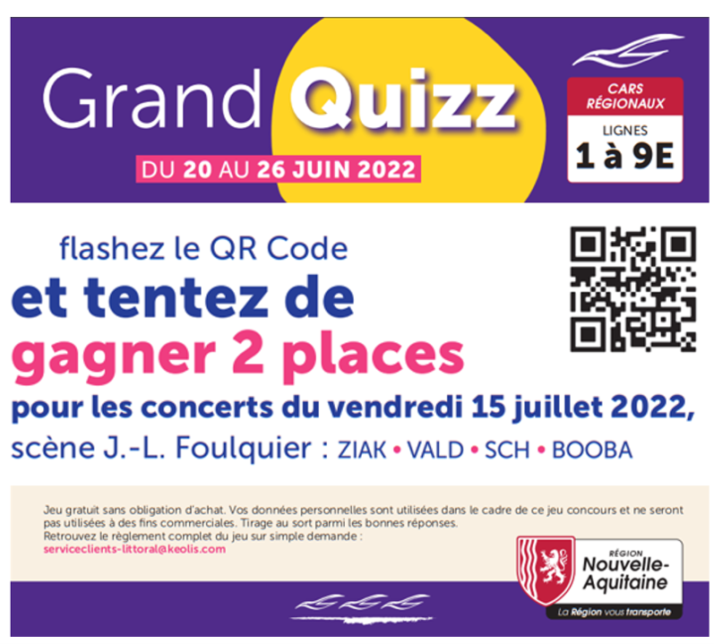 Jeu concours places de concert pour les Francofolies de La Rochelle