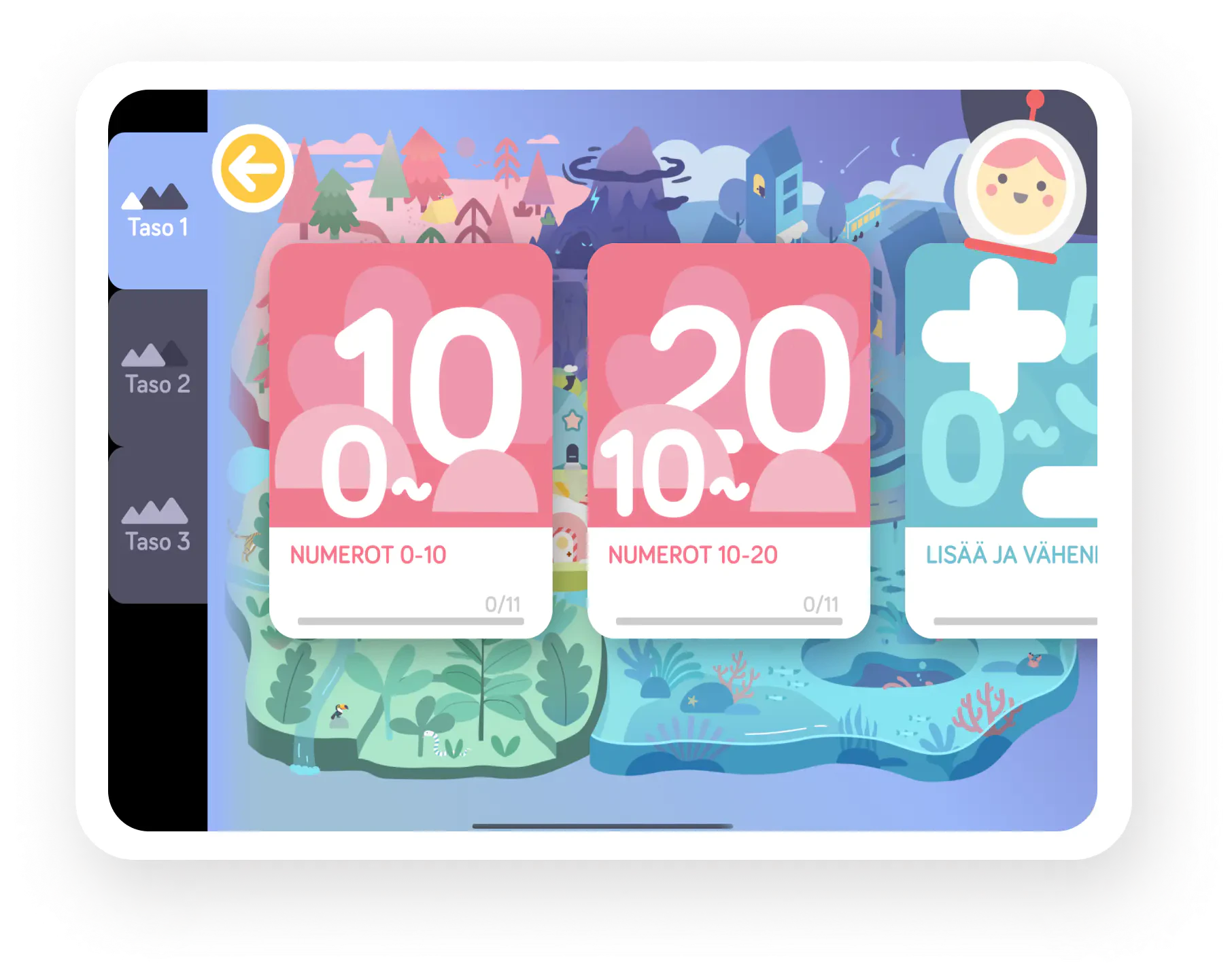 Lapsi ratkaisee matematiikan tehtäviä Hei Albert sovelluksessa