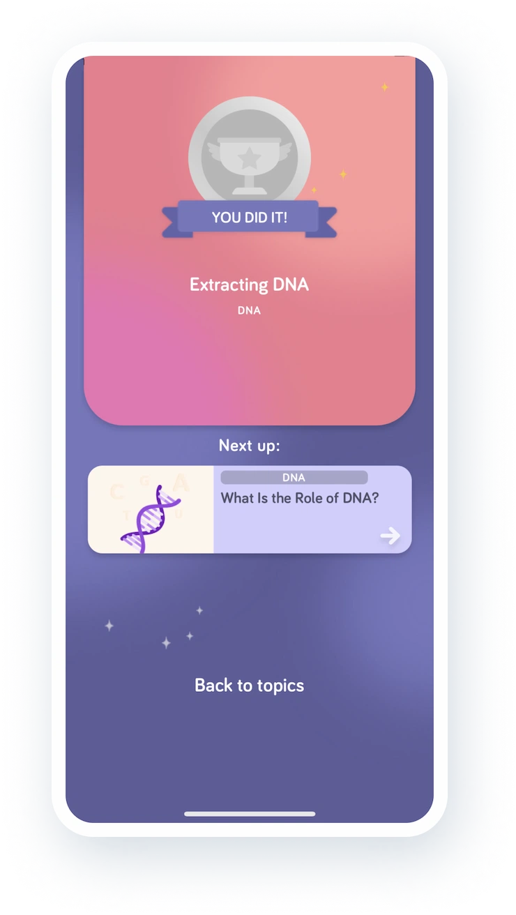Albert Teen app biology subject screen 3