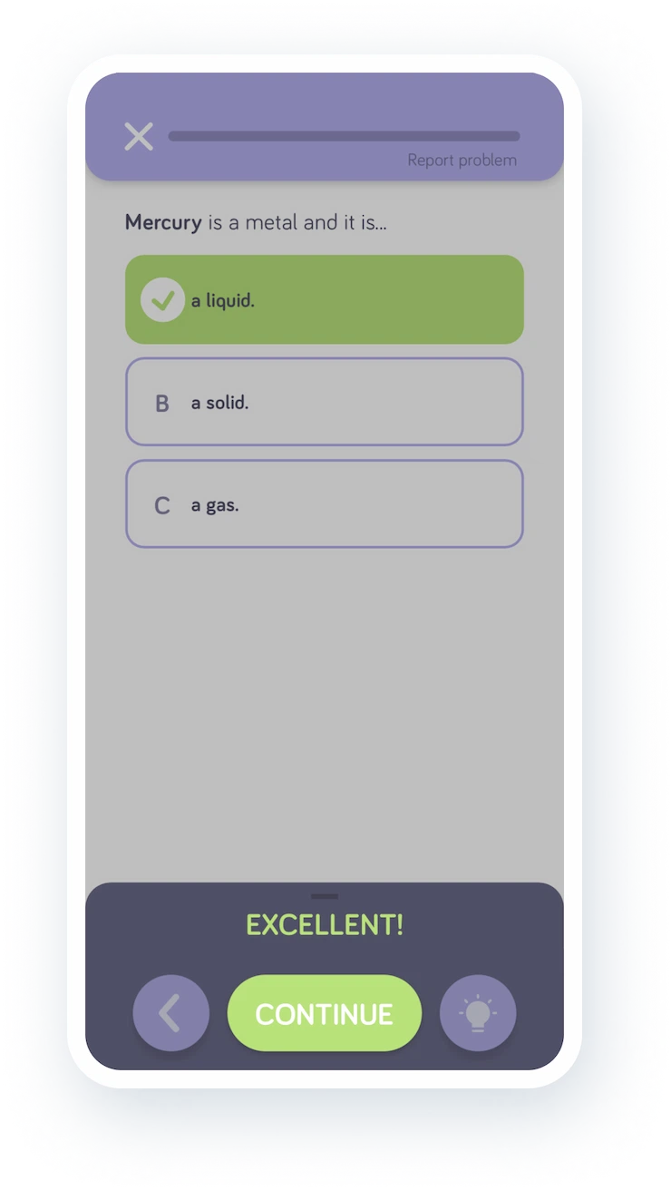 Albert Teen app physics subject screen 2