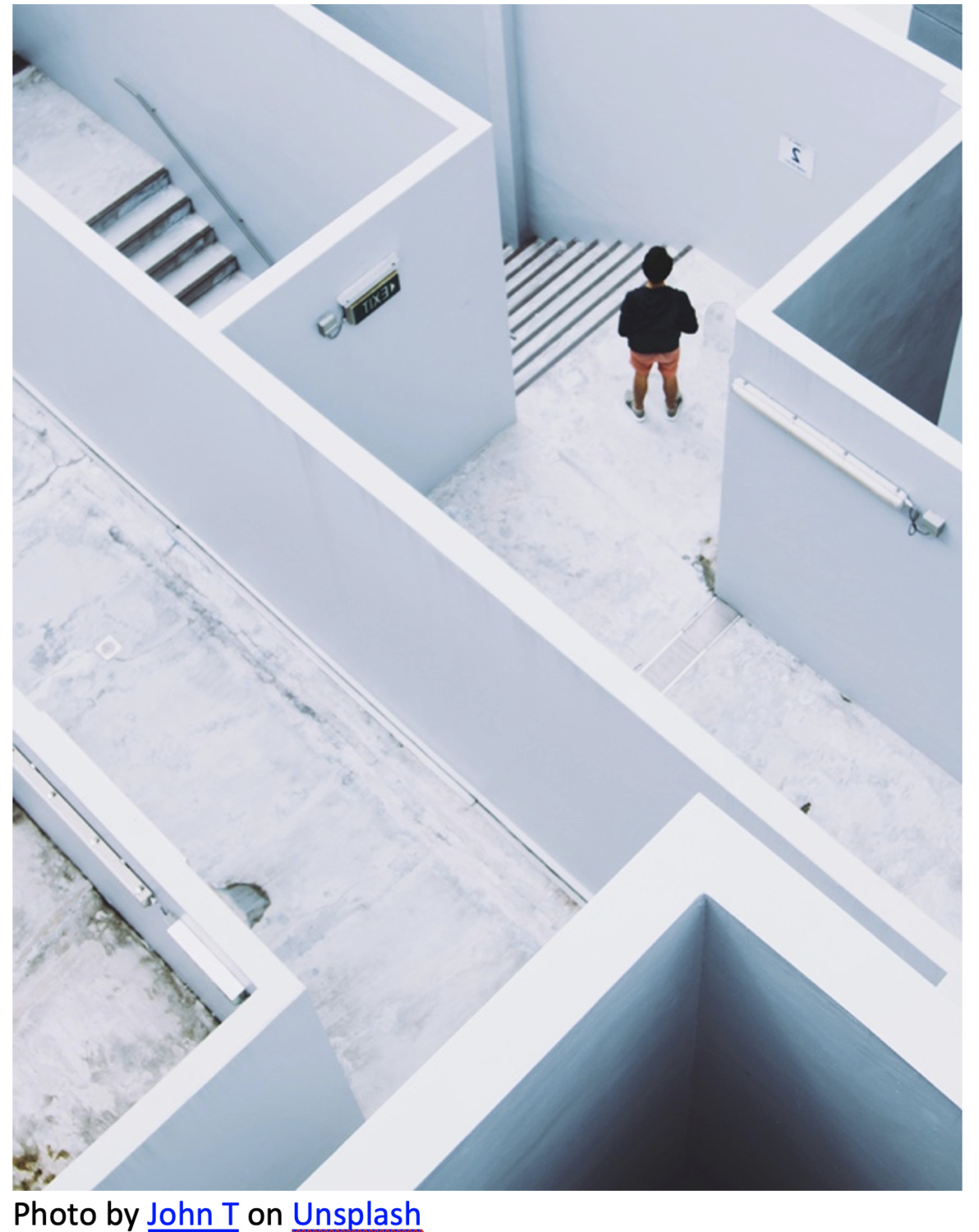 image of complex stairway and corridors