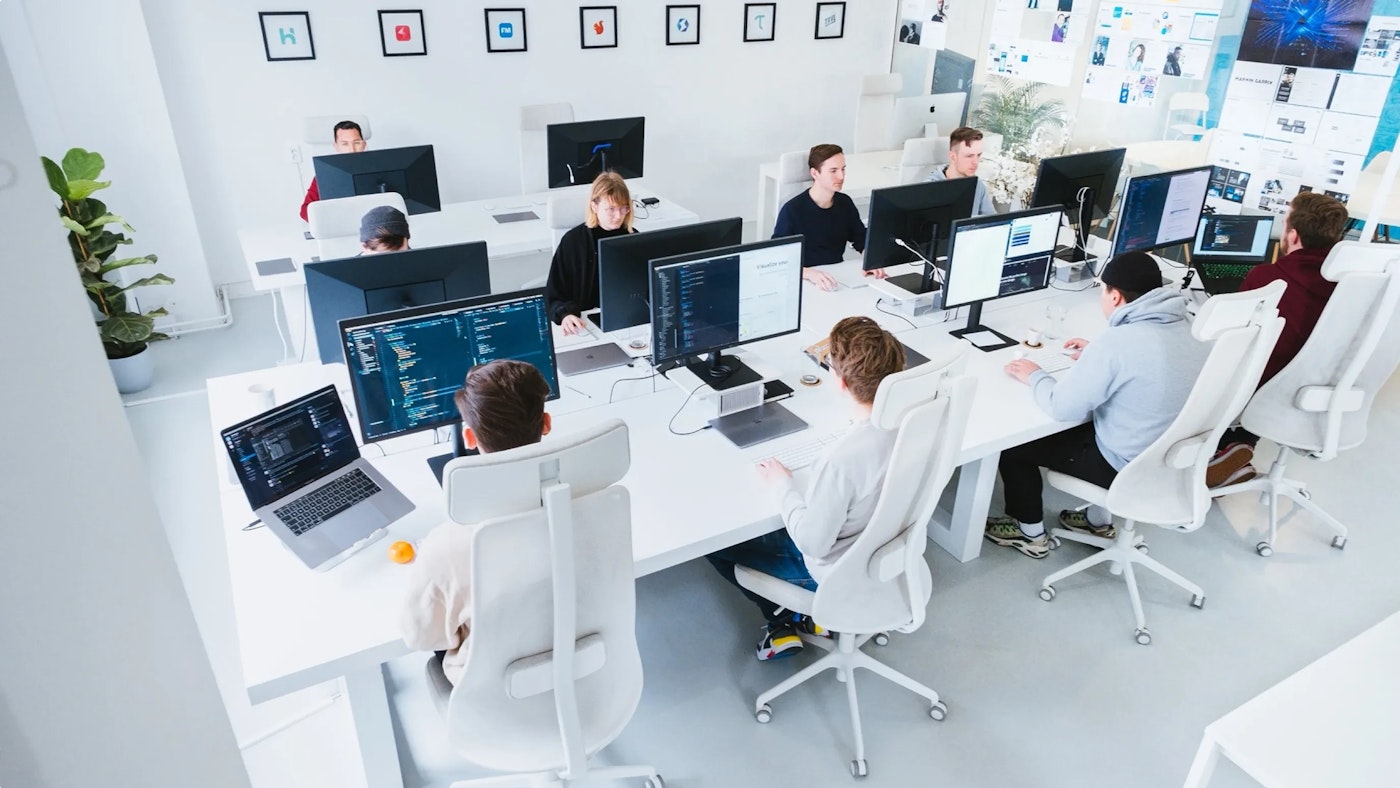 Team of people working in an office