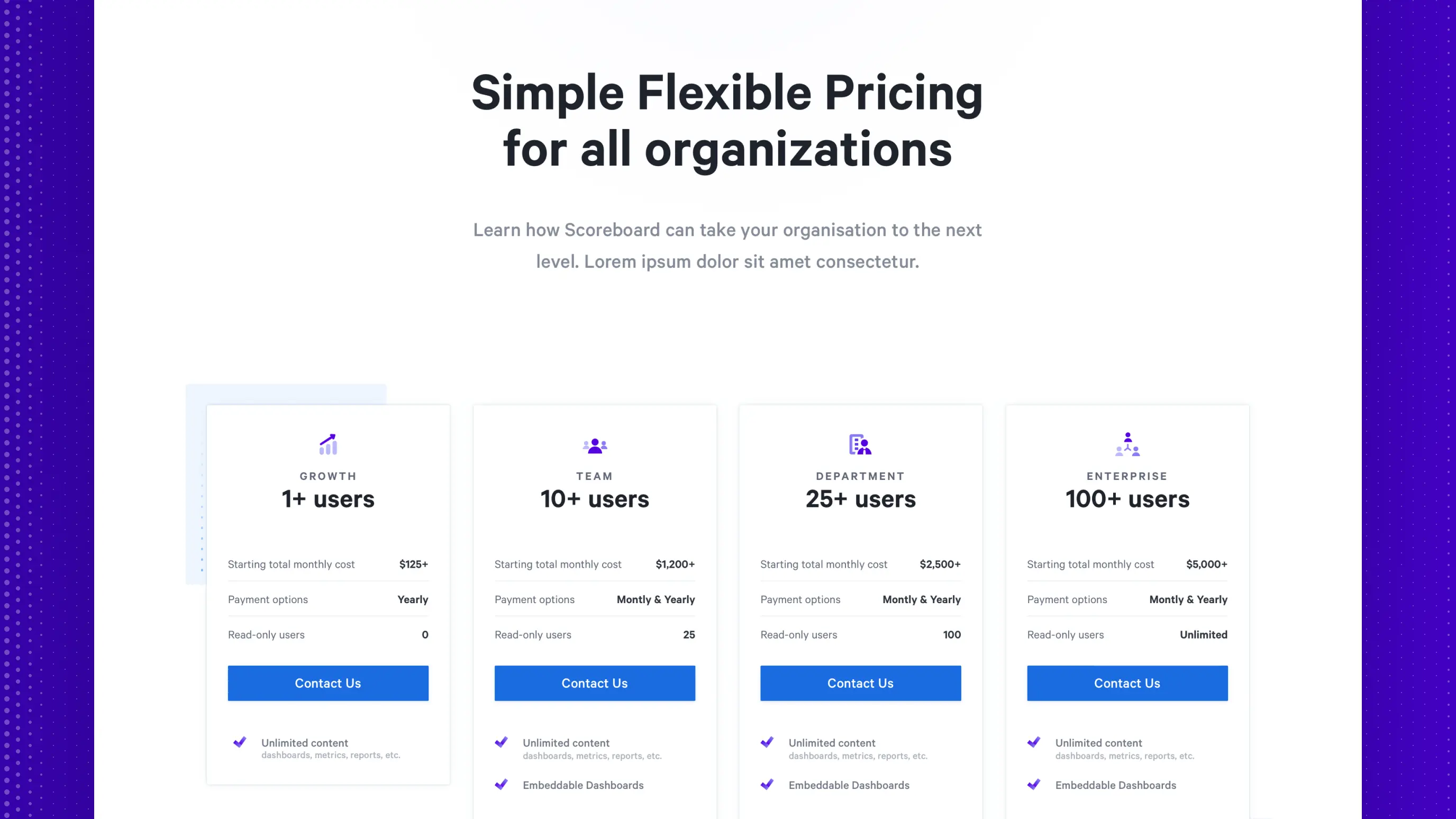 Spider Pricing Page