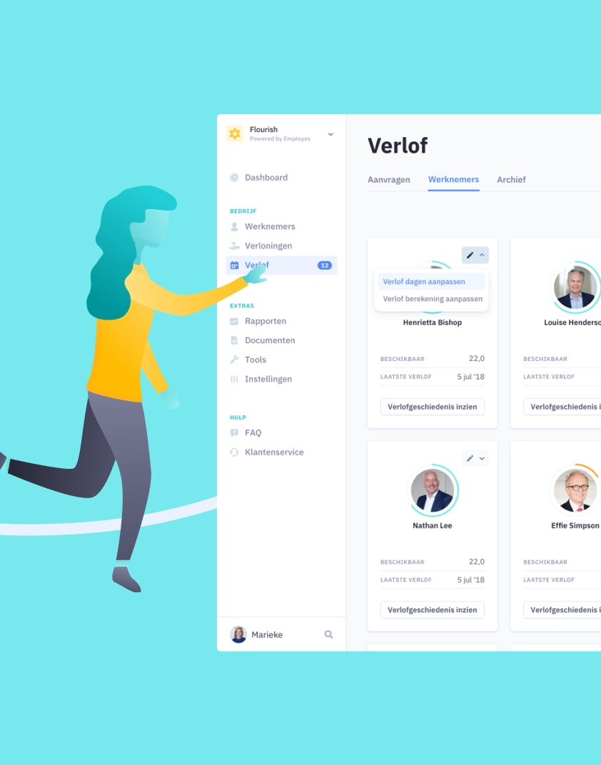 Illustration with Employes interface