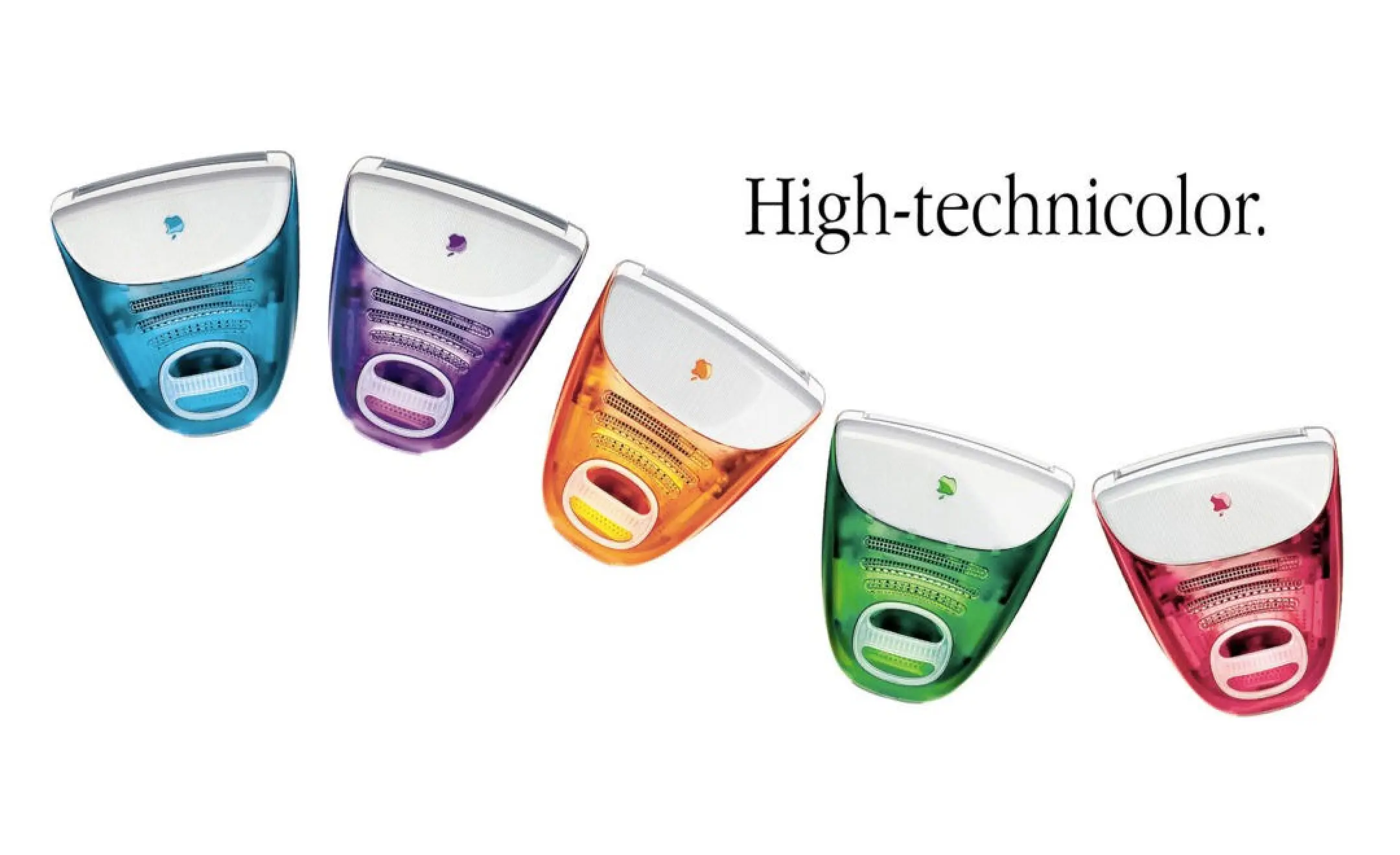 A screenshot of the colorful old iMacs
