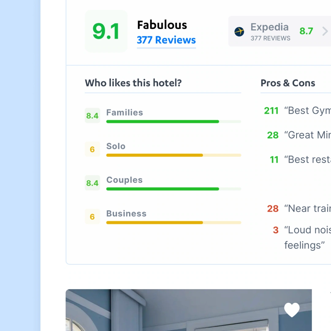 Reviews screen example