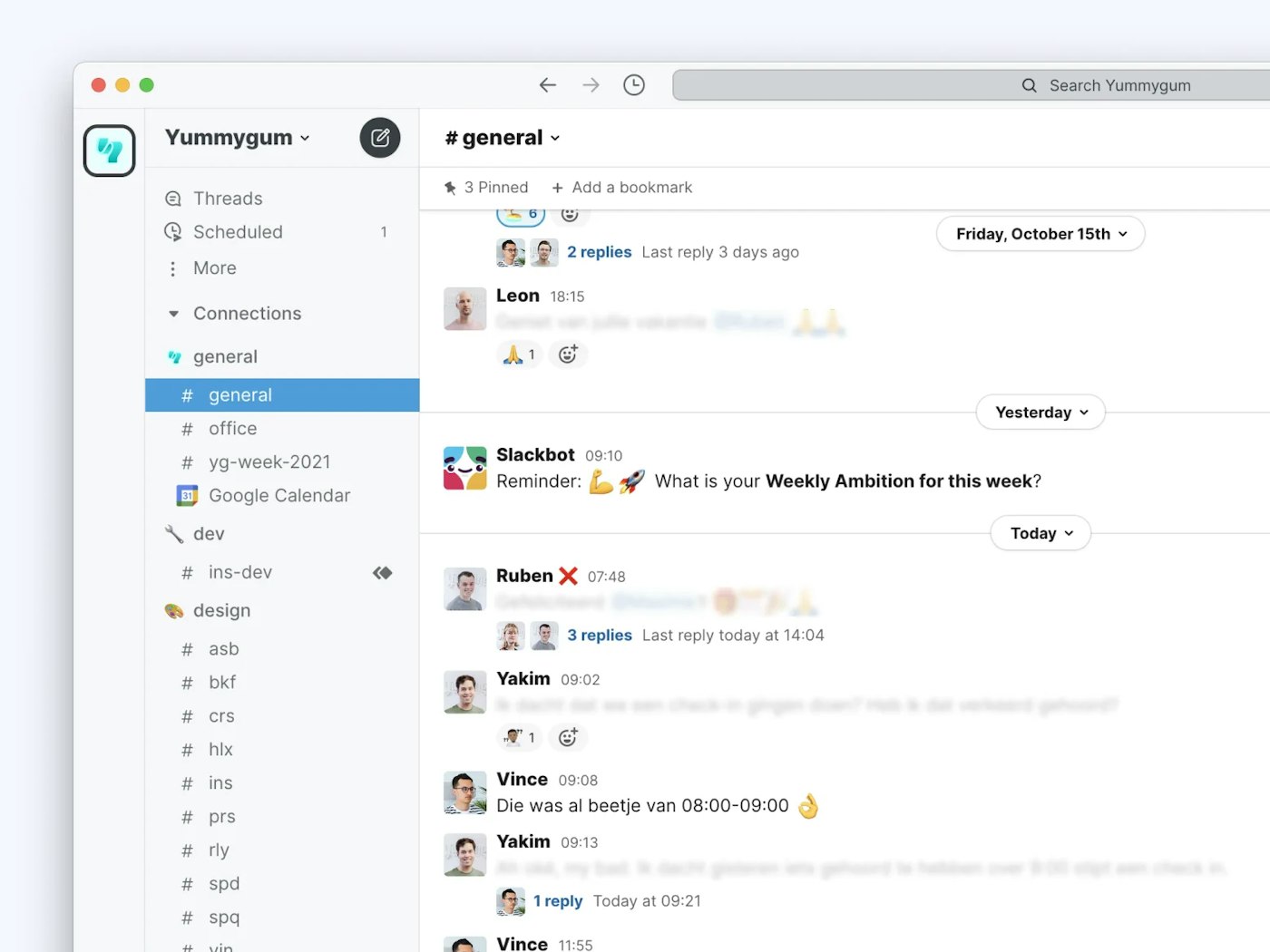 Slack interface