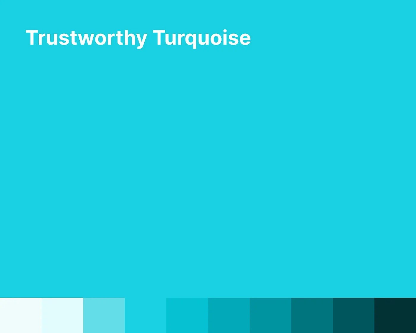 Brand color palette named Trustworthy Turquoise