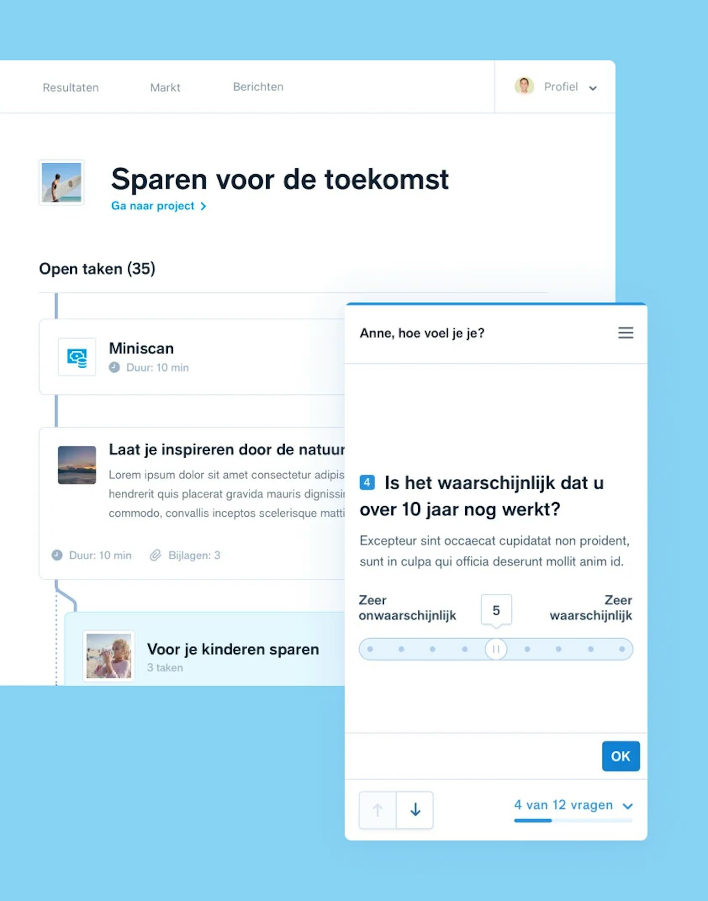 Johan project tile showing a part of the Johan web application interface on a light blue background