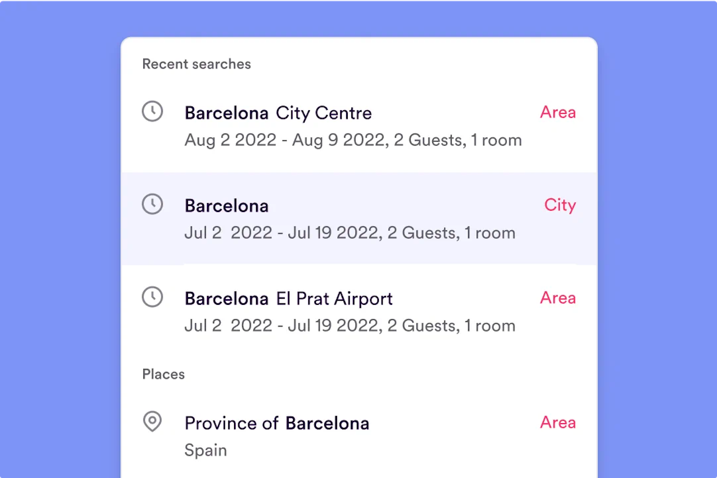 A part of an User Interface for Vio.com that shows city names and dates. The User Interface snippet is displayed on a rectangle in a mobile phone screen ratio.