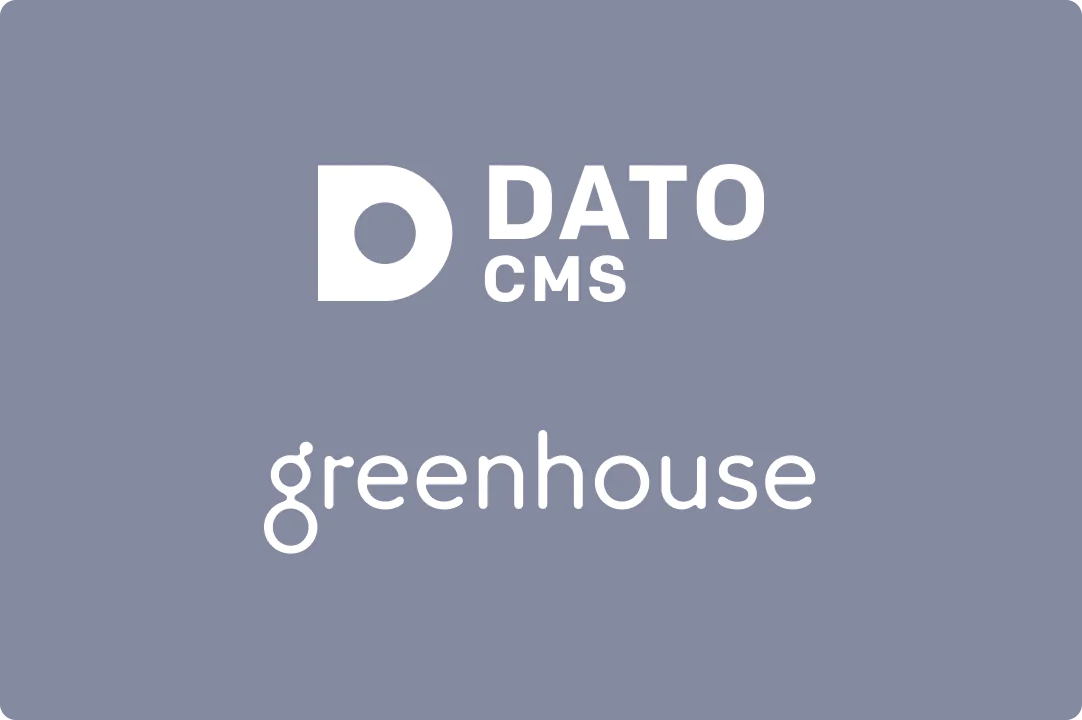 Logos of DatoCMS and Greenhouse