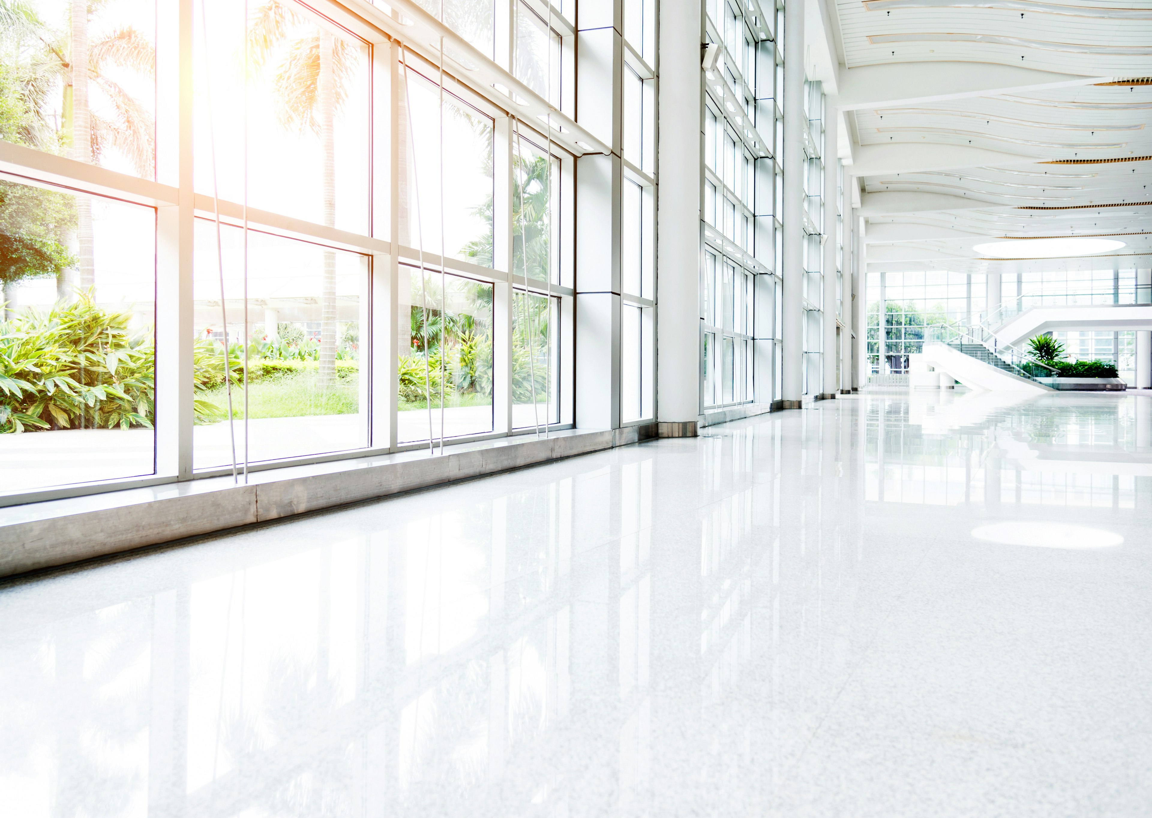 Clean building lobby