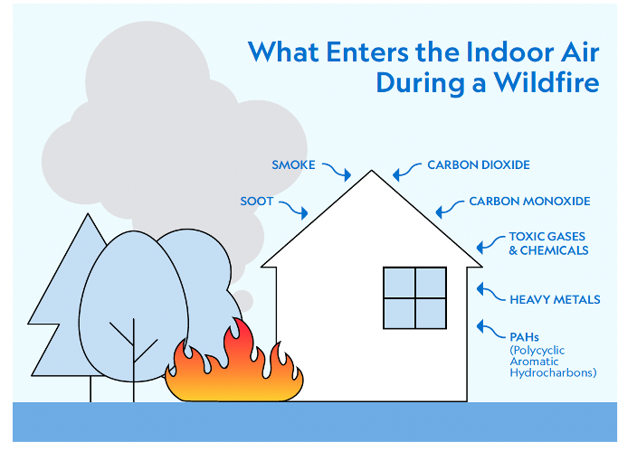 What Enters the Indoor Air During a Wildfire