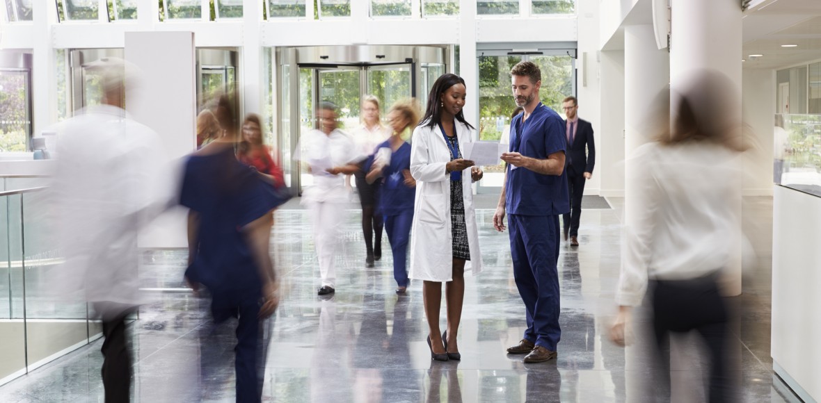 Healthcare Staff in Lobby