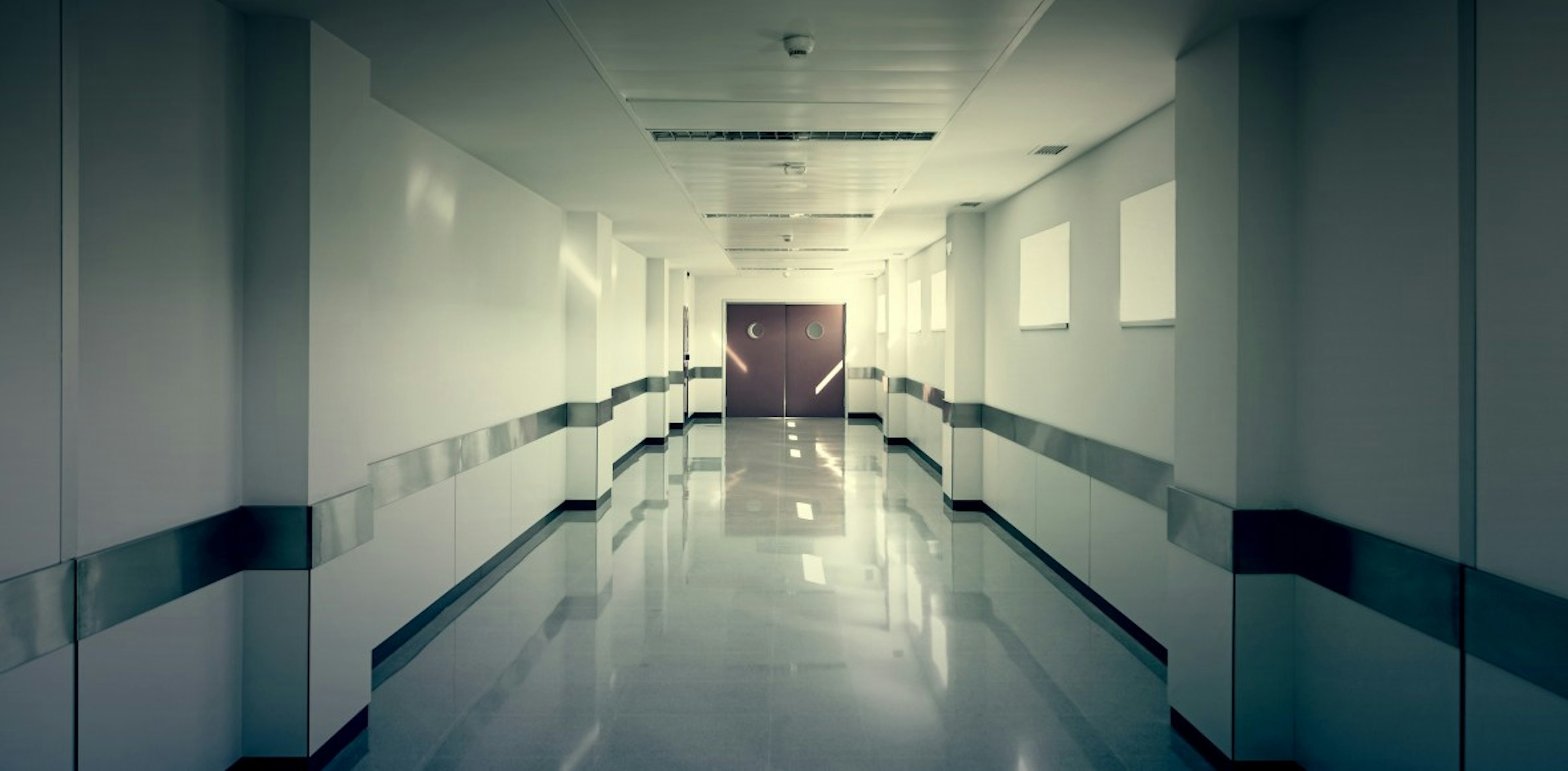 Empty hospital corridor