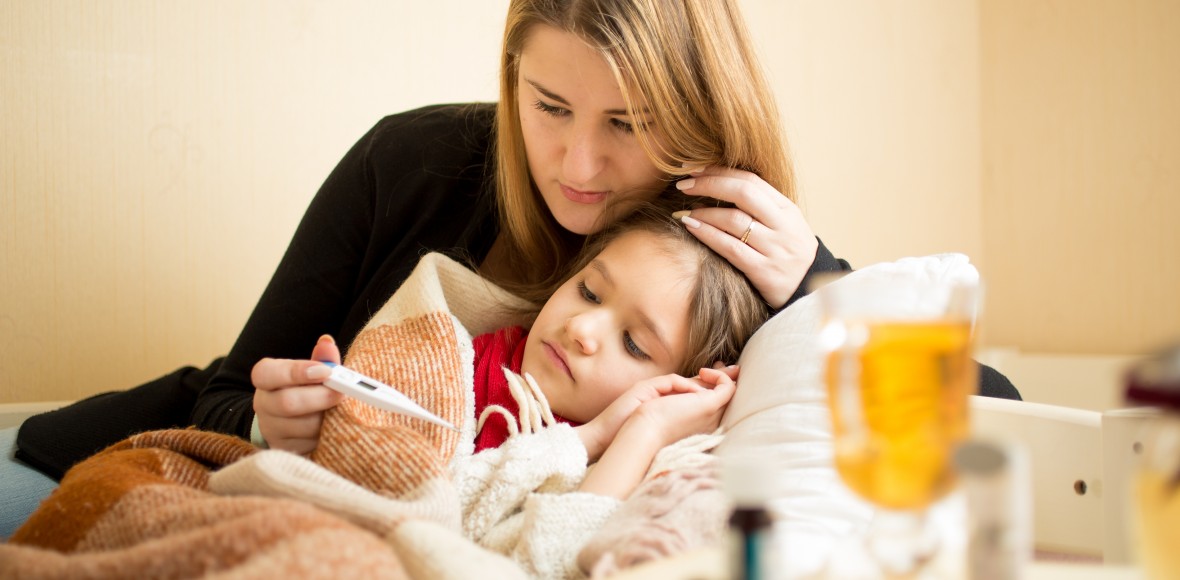 adult with sick child