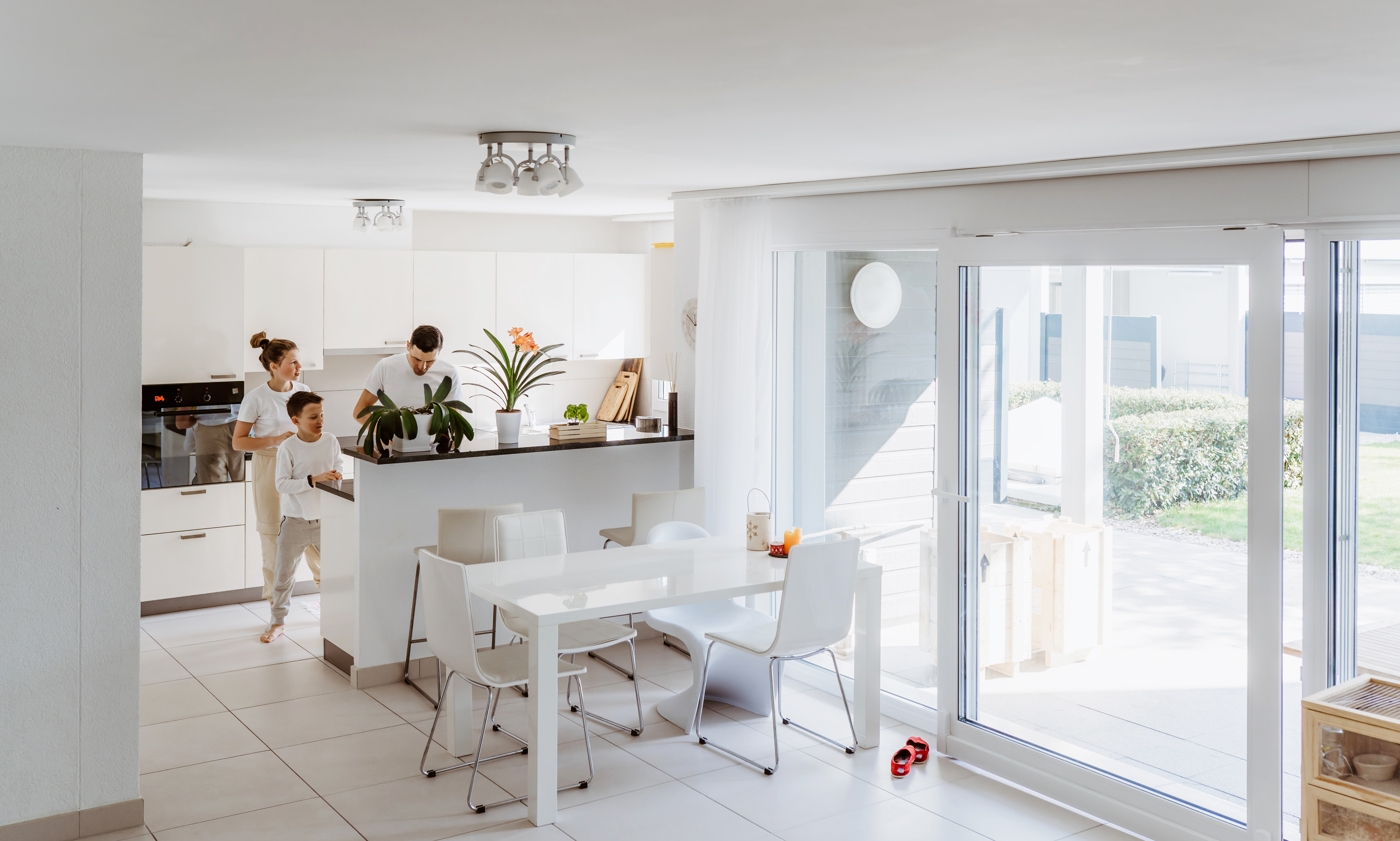 Family stay indoors during the hot summer months.