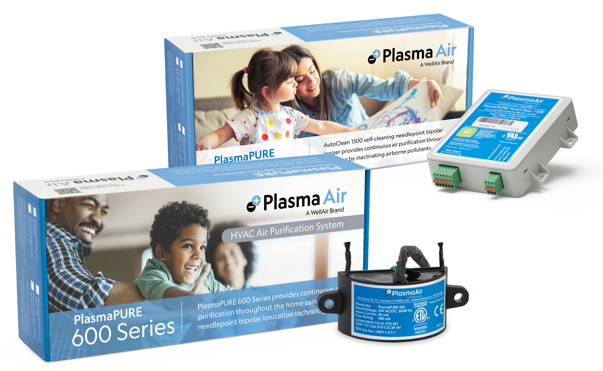 PlasmaPURE products with boxes