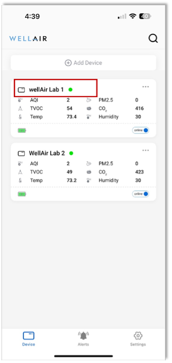 NanoDetect PRO - select your device